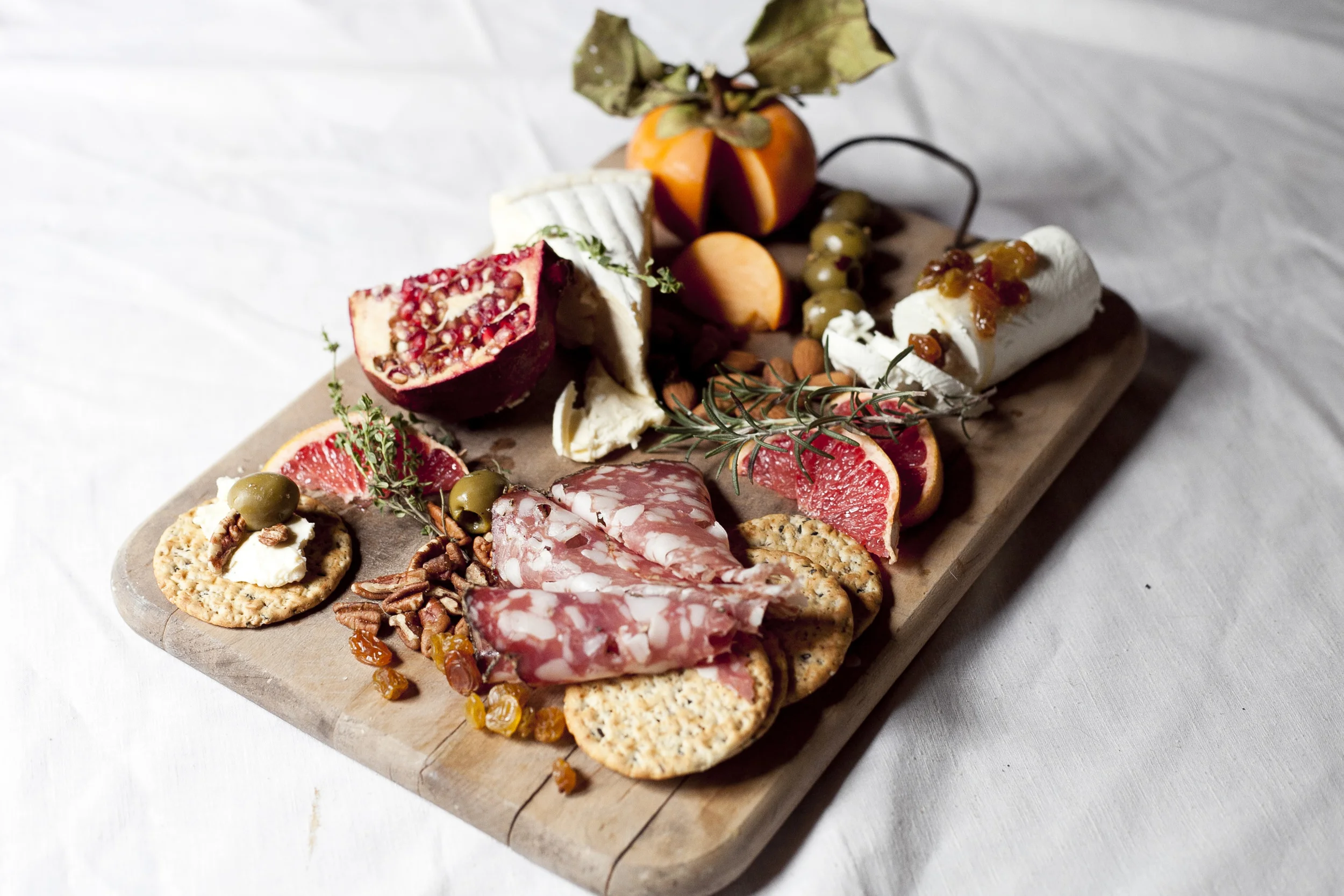 Holiday Party Platter: Golden Raisin Sauce with Goat Cheese