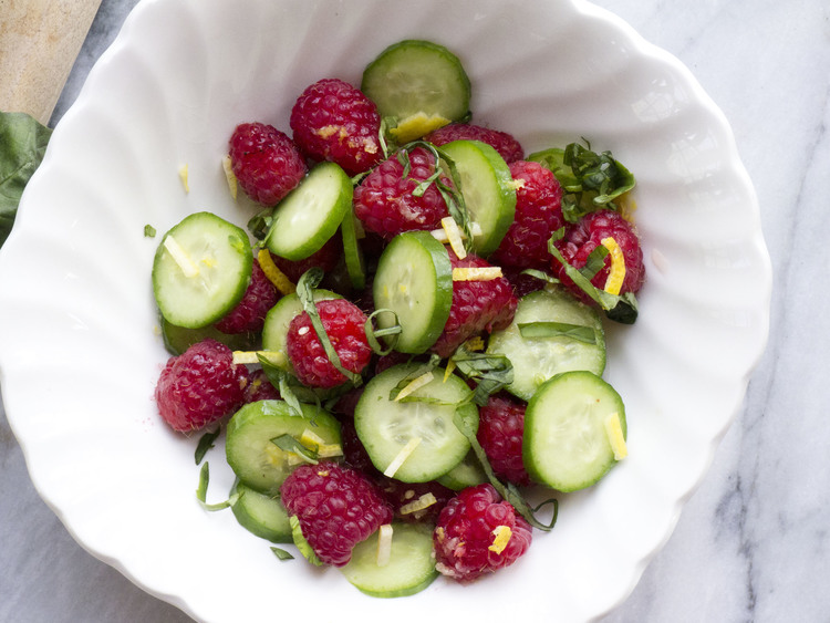 Cucumber Raspberry Salad 