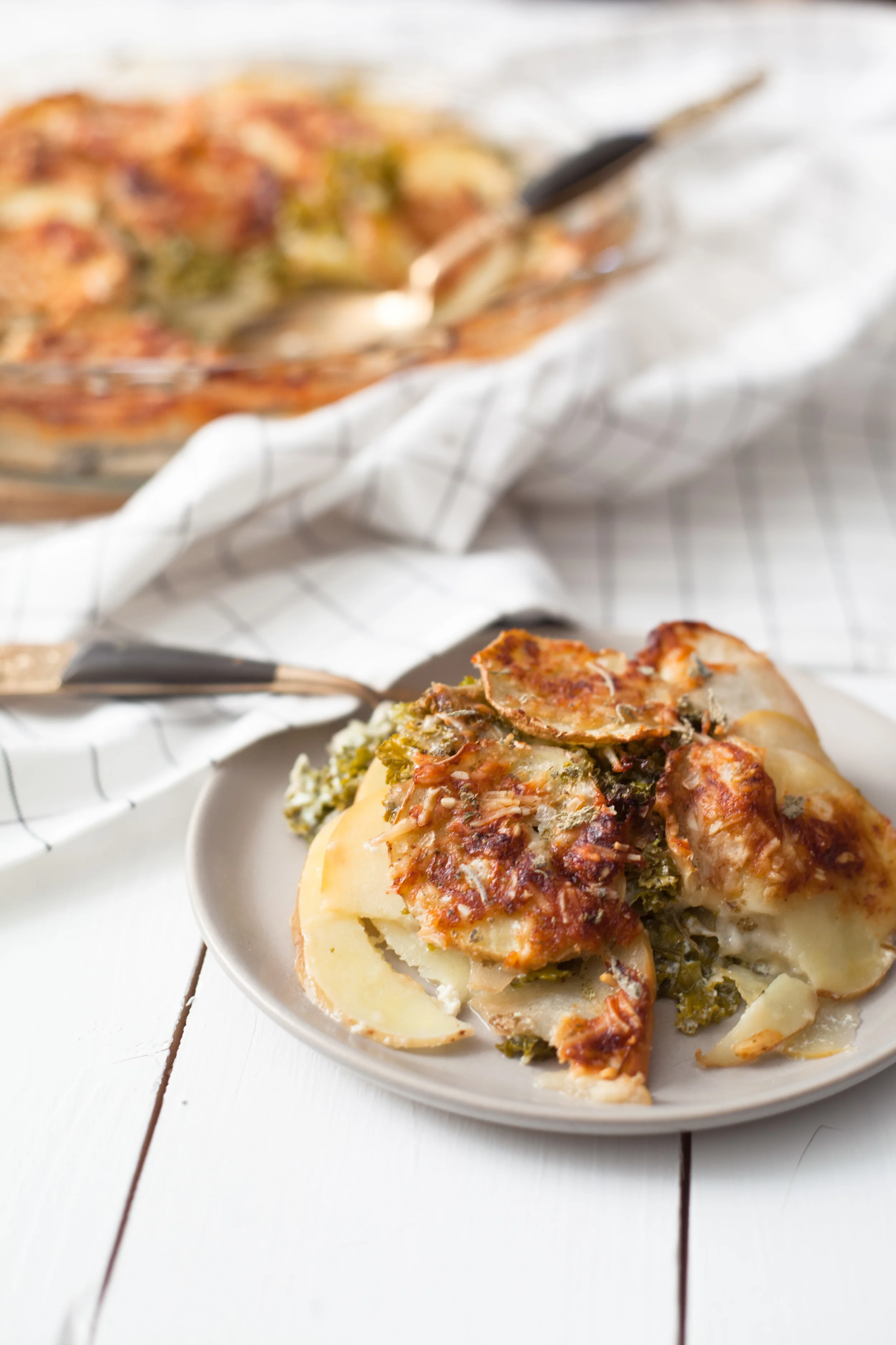 healthy potato apple kale gratin