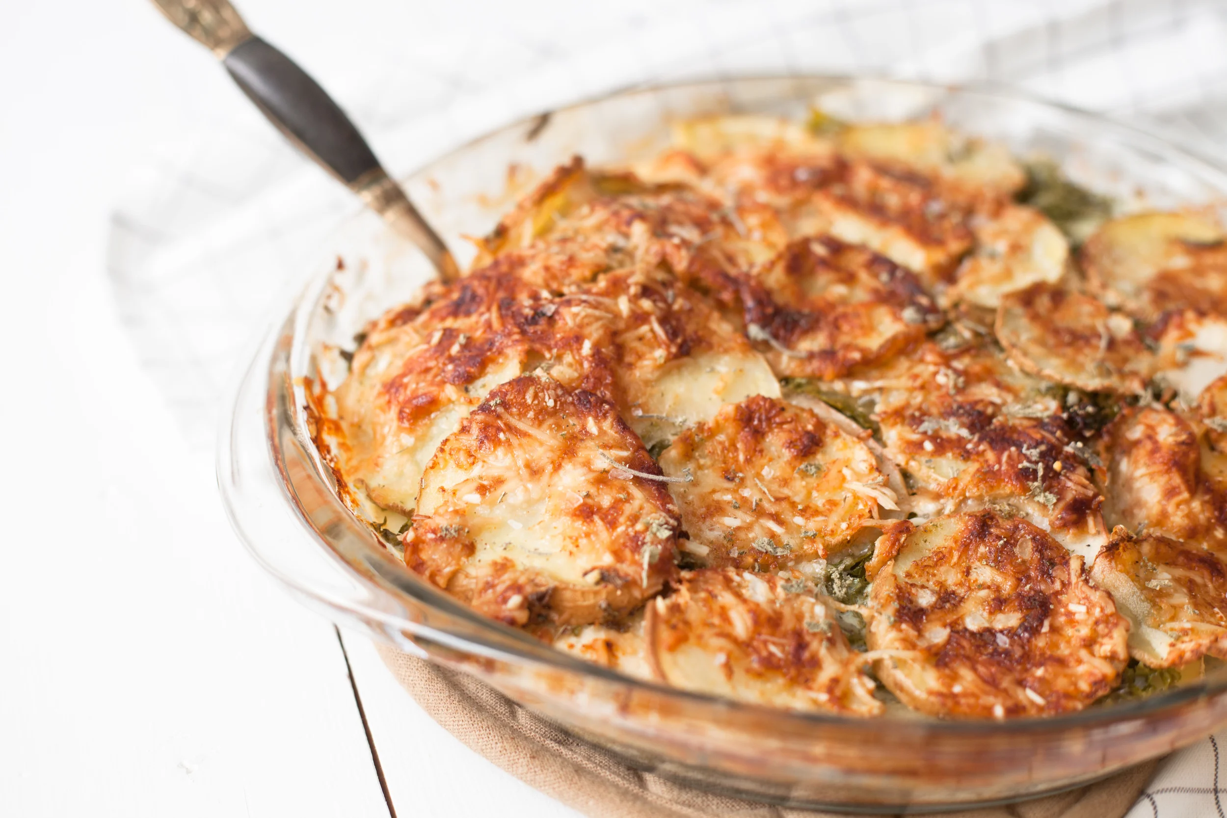 healthy potato apple kale gratin
