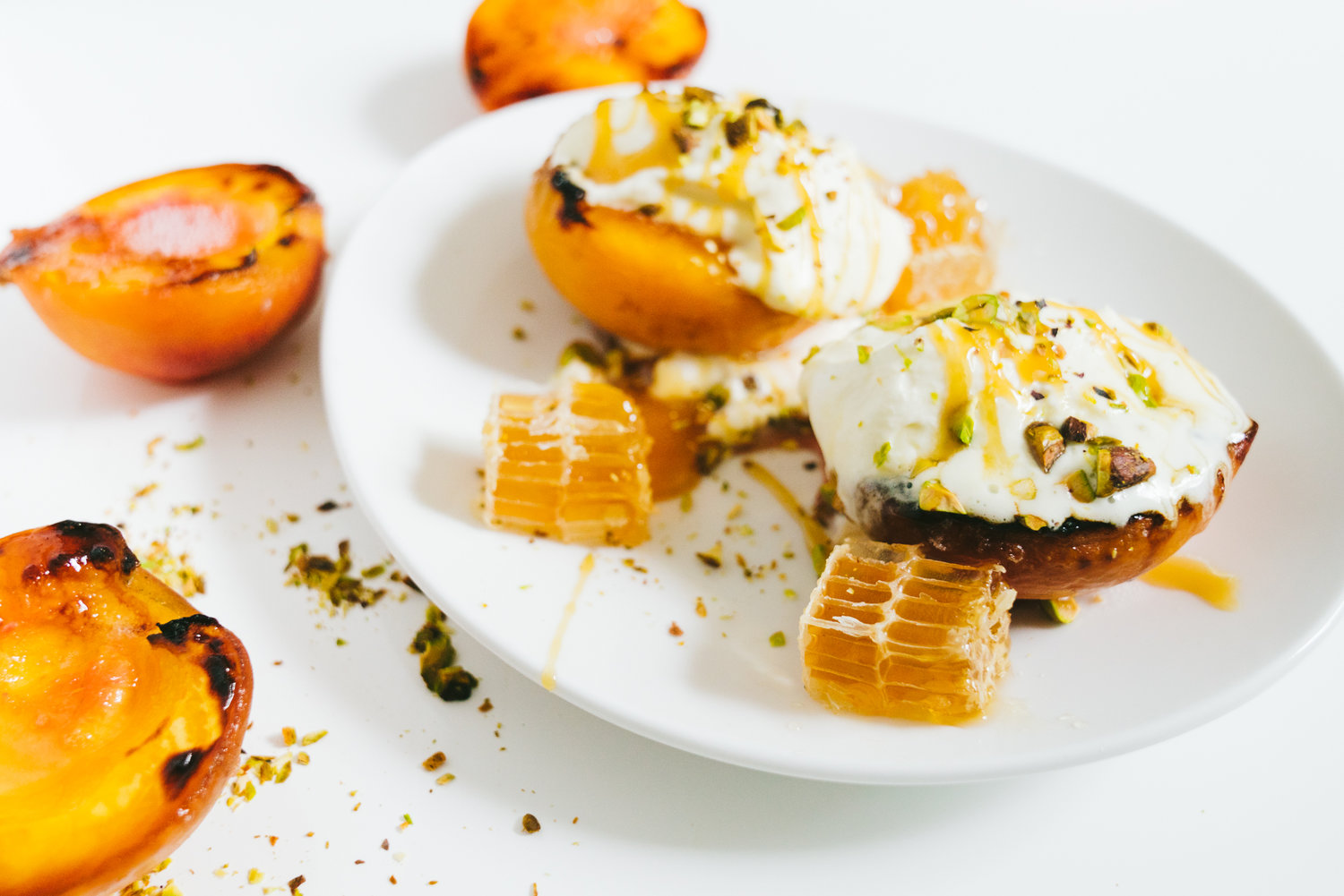 Broiled Peaches with Rum Whipped Cream — OhCarlene