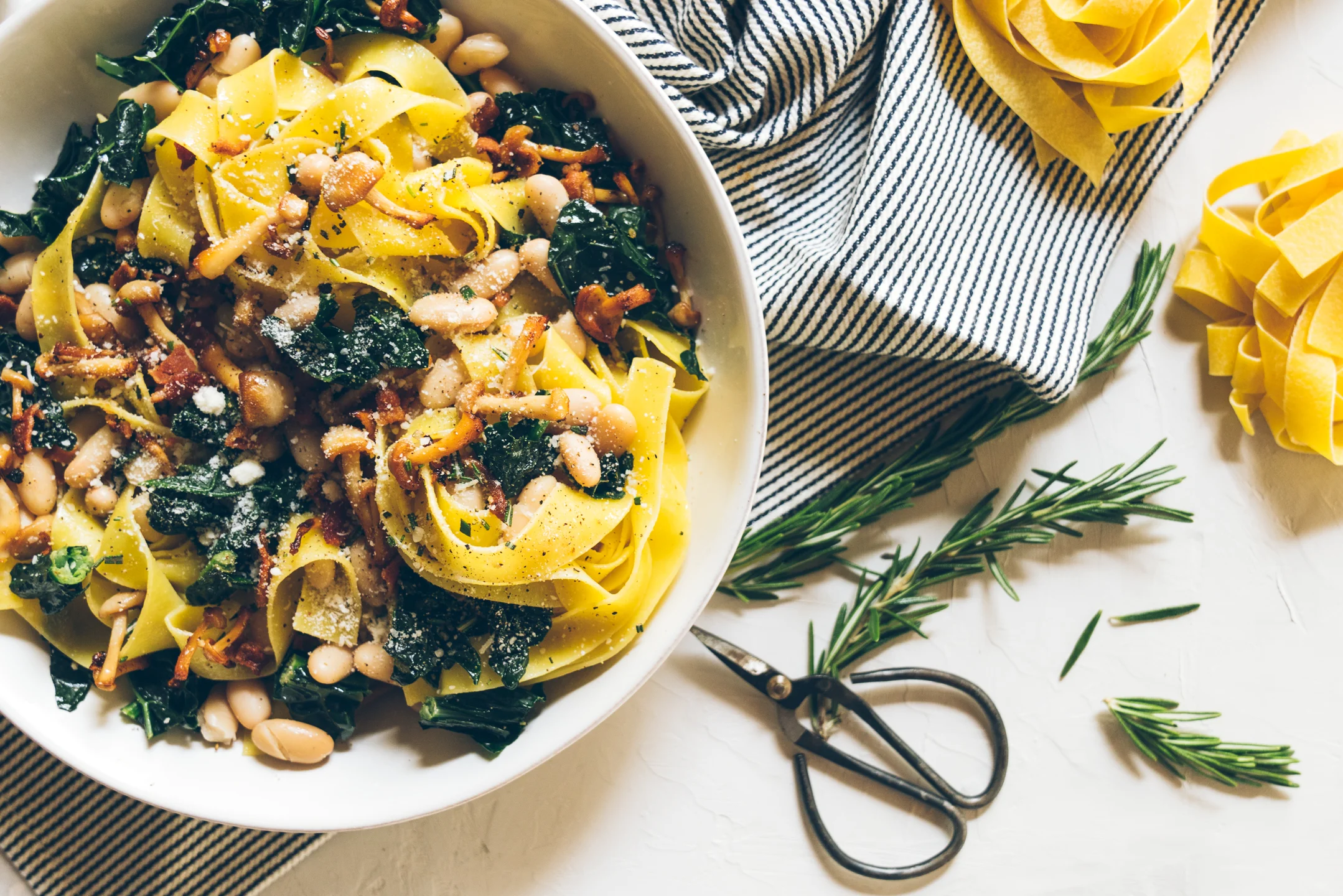 Winter White Bean Kale Pappardelle Pasta Ohcarlene