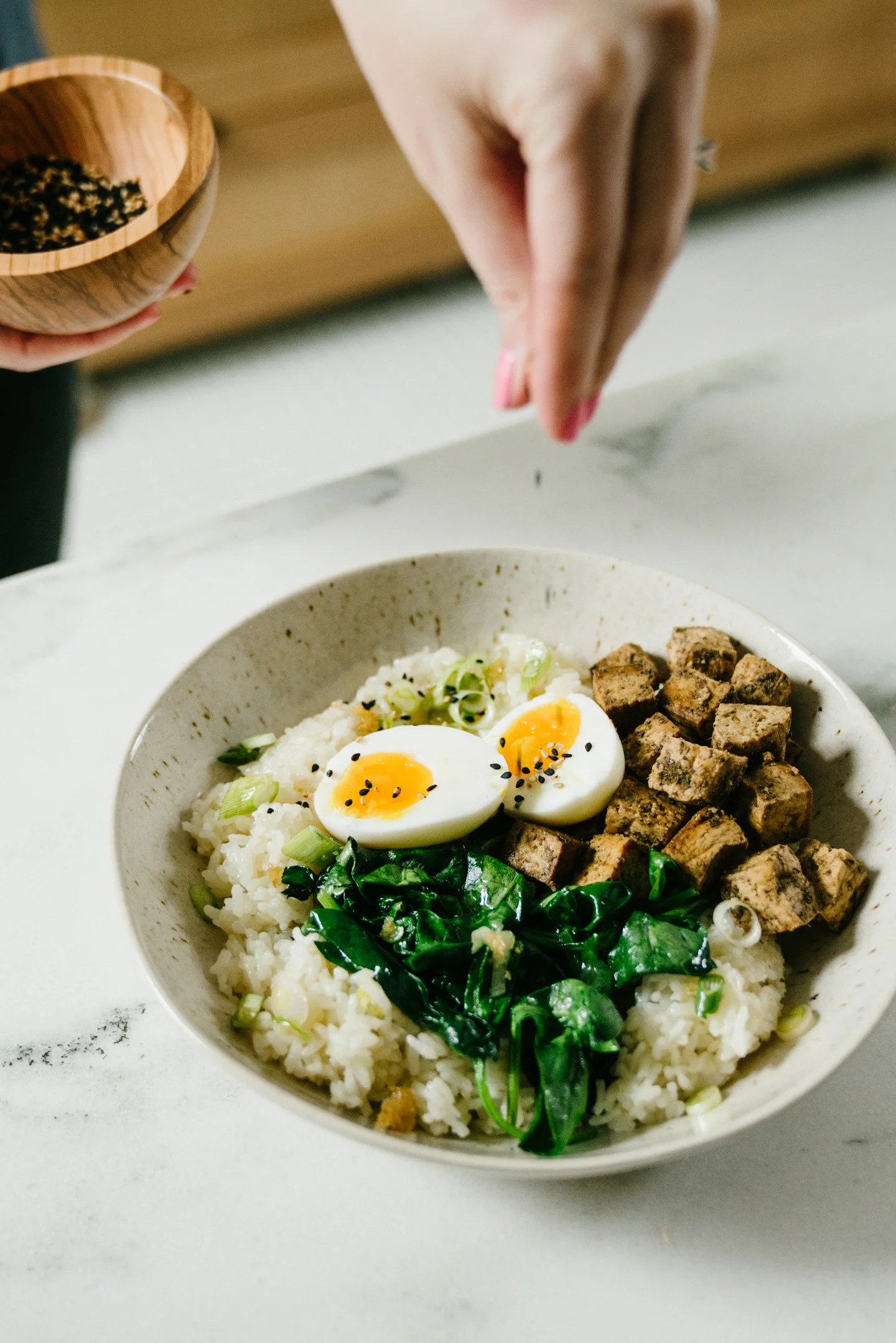 Tofu Jammy Egg Breakfast Bowl — OhCarlene