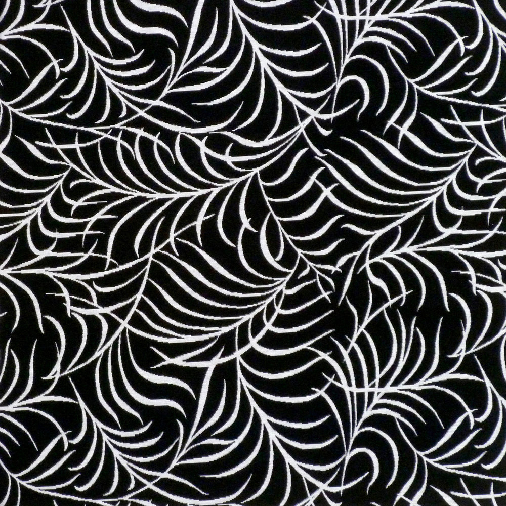 G3 Black and White Leaves- fabric by the yard —