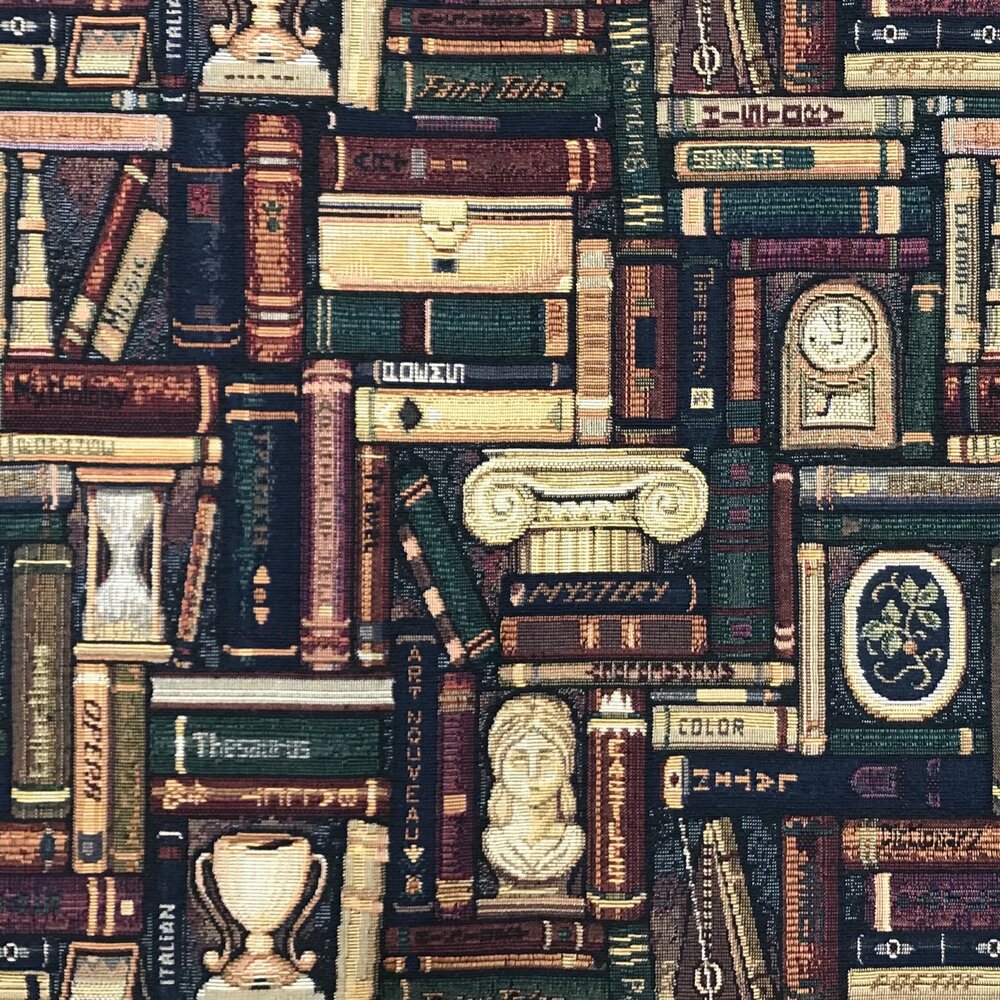 Books Vintage Tapestry Fabric by yard #b1 —
