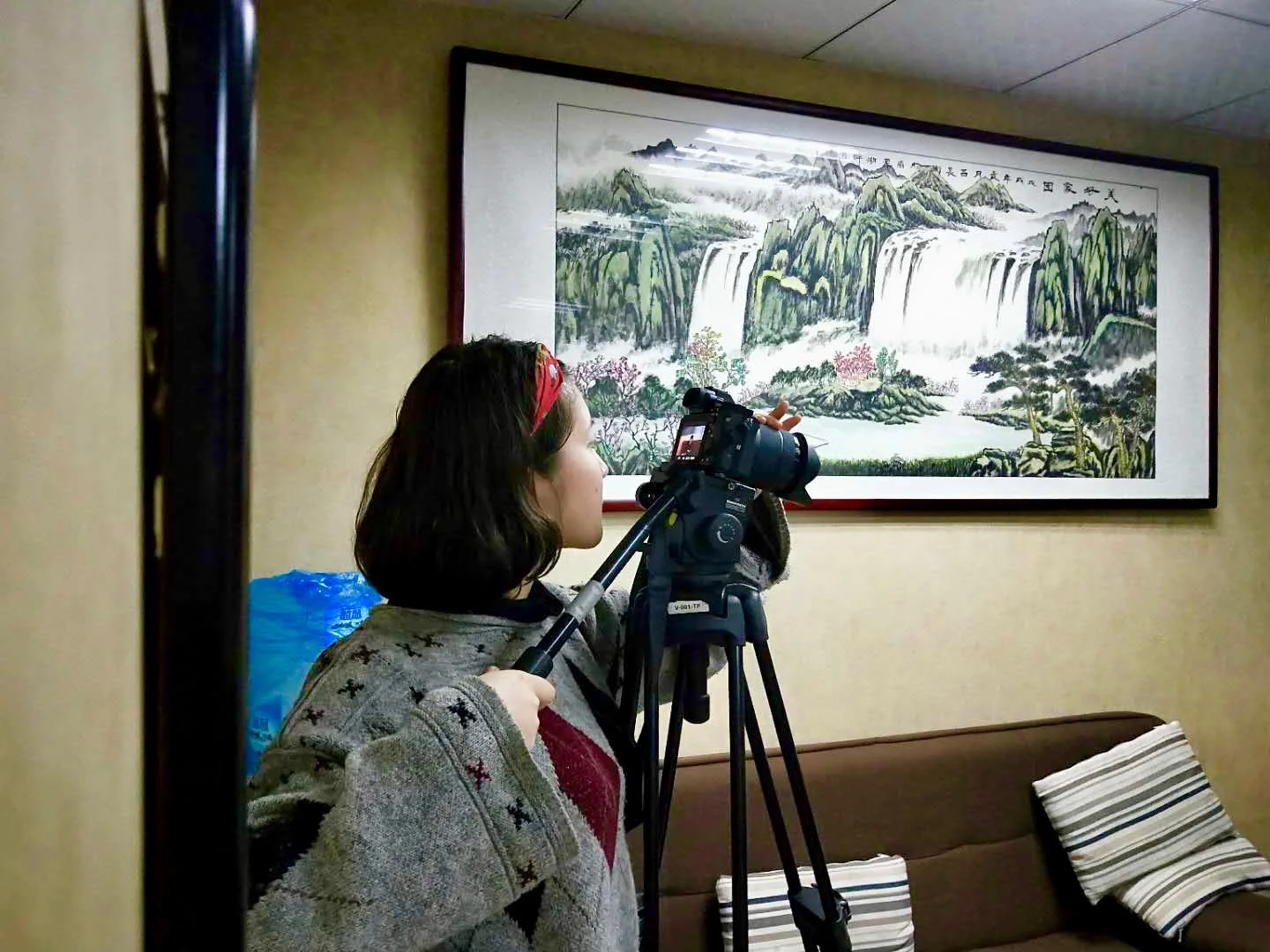 Eve Zhao on set in China.