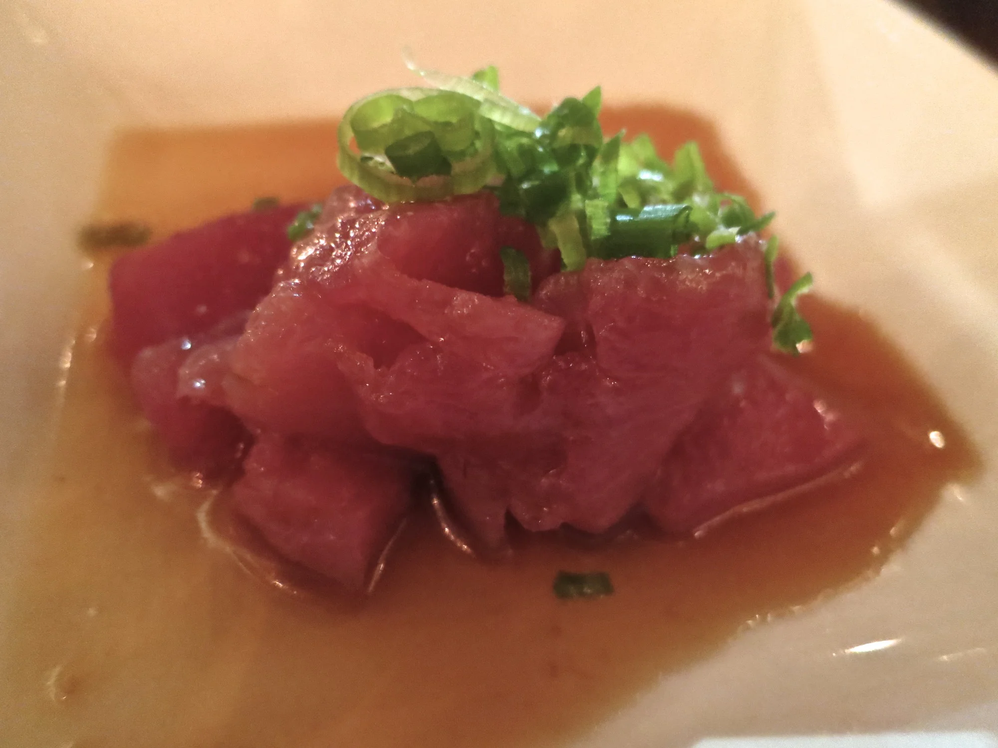 Tuna sashimi in ponzu sauce