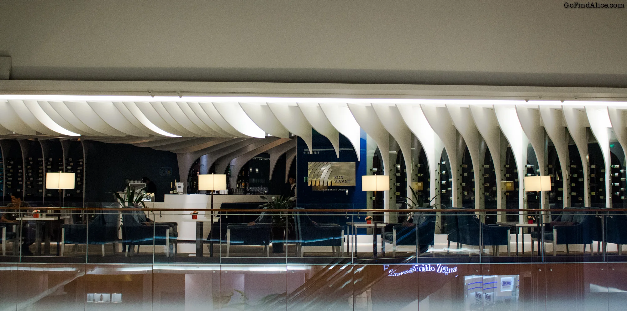 Front view of the restaurant from across the hall