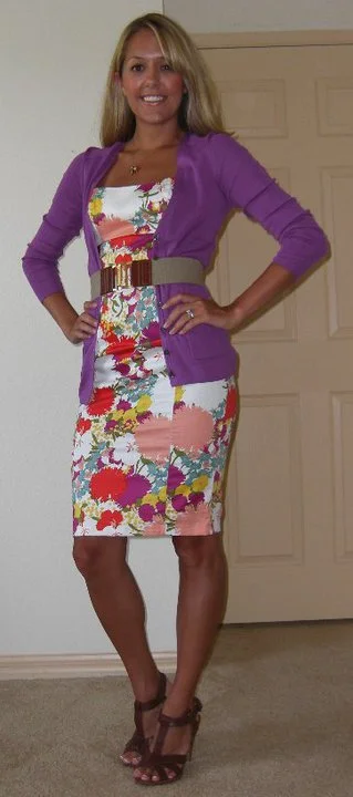 Cardigan: Banana Republic, $12 Dress: Filene's Basement Belt: Banana Republic, $30 Shoes: H&M Necklace: Banana Republic You may remember I talked about a similar outfit before (link below). I found a combination that worked and decided to wear it today! http://www.facebook.com/photo.php?pid=248306&id=120030604689351