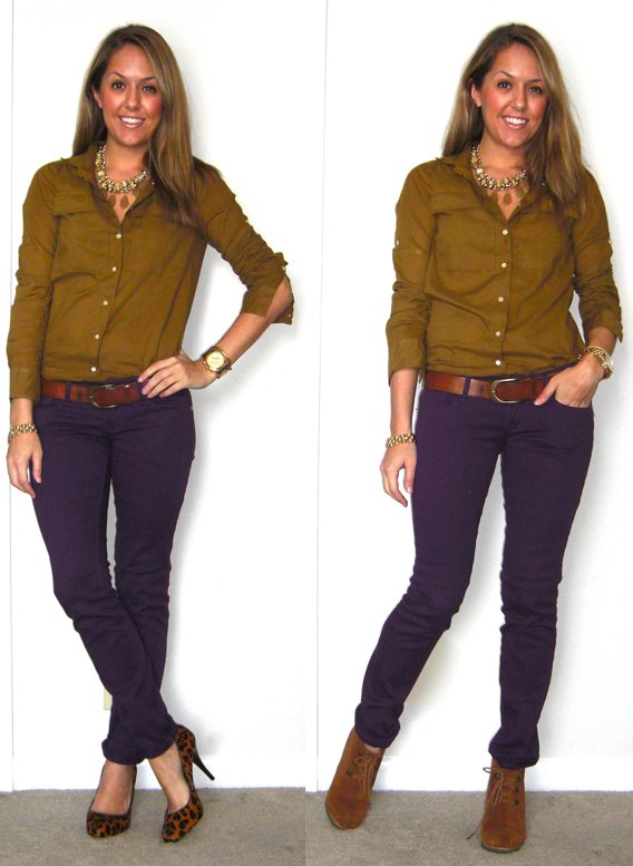 Shirt: J.Crew, $14 Jeans: c/o Ross, $13 (recent) Belt: H&M, $20 Necklace: My Stella & Dot website, $136 - http://bit.ly/z57KJF Watch: Michael Kors, family gift Right hand bracelet: Banana Republic, $10 - http://bit.ly/z3dM7E Left shoes: Banana Republic, $60 - http://bit.ly/zcL6aC Boots: Steve Madden Tanngoo from Endless, $47 - http://bit.ly/uxpQPV