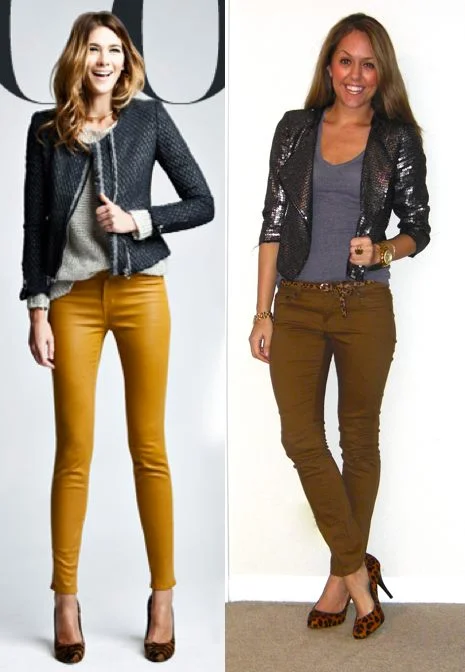 Inspiration photo: Intermix Jacket: Express c/o MJR Sales, $15 (all sizes in stock!) - http://bit.ly/uOhY0Q T-shirt: Gap, $10 Pants: Hwy Jeans c/o TJ Maxx, $18 Shoes: Banana Republic, $60 Belt: Urban Outfitters, $20 Right bracelet: Banana Republic, $10 Ring: My Stella & Dot website, $49 - http://bit.ly/AhOhO4 Watch: Michael Kors, family gift - http://amzn.to/qqJe2S Left bracelet: My Stella & Dot website, $49 - http://bit.ly/tXB9AY