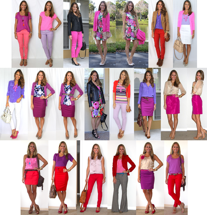 12 Outfit Ideas: Red, Pink and Purple ...