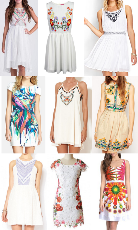 white dress with colorful embroidery