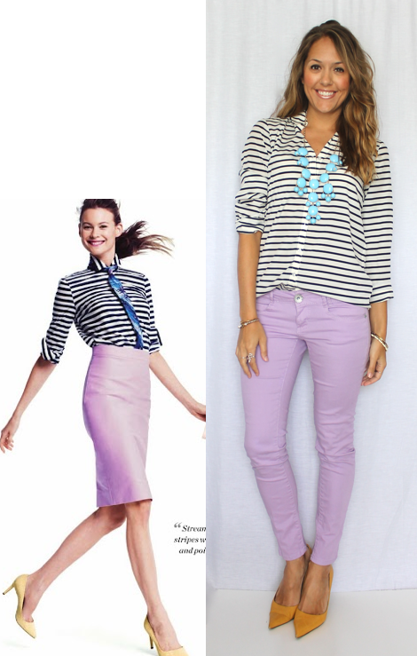 Striped Top and Lavender Jeans