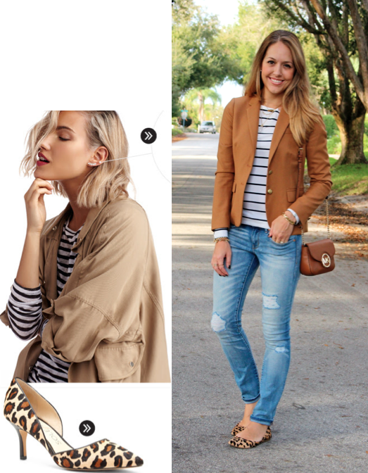 Camel Blazer + Leopard Flats