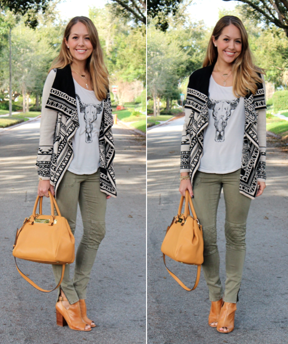 Patterned Sweater + Graphic Tee