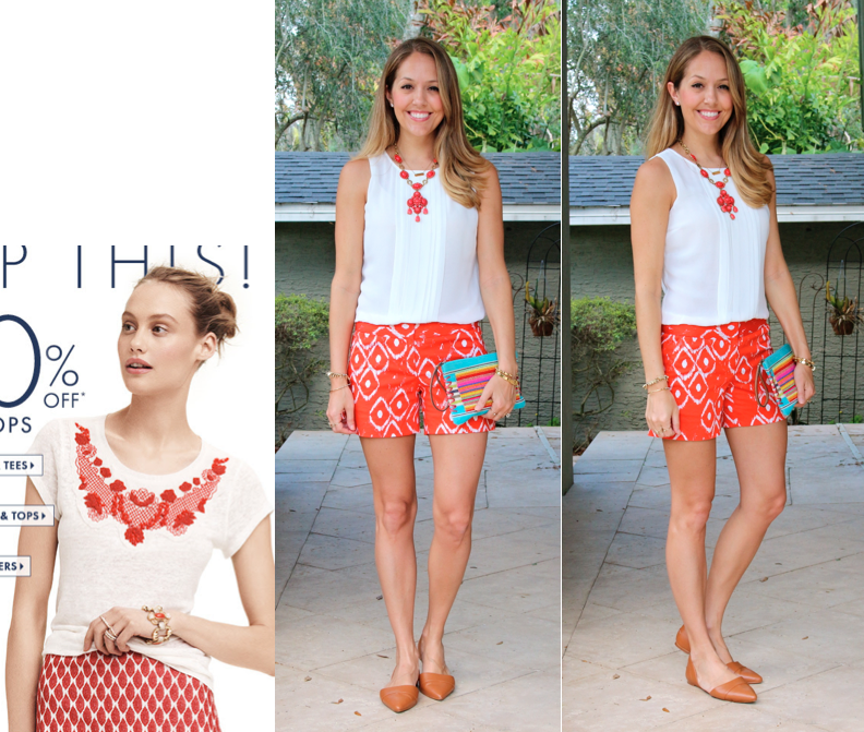 Red and White Shorts