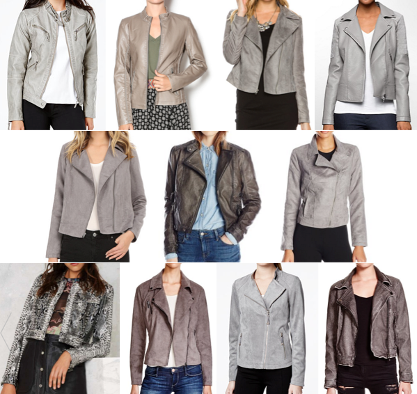 Today's Everyday Fashion: Gray Leather Jacket — J's Everyday Fashion