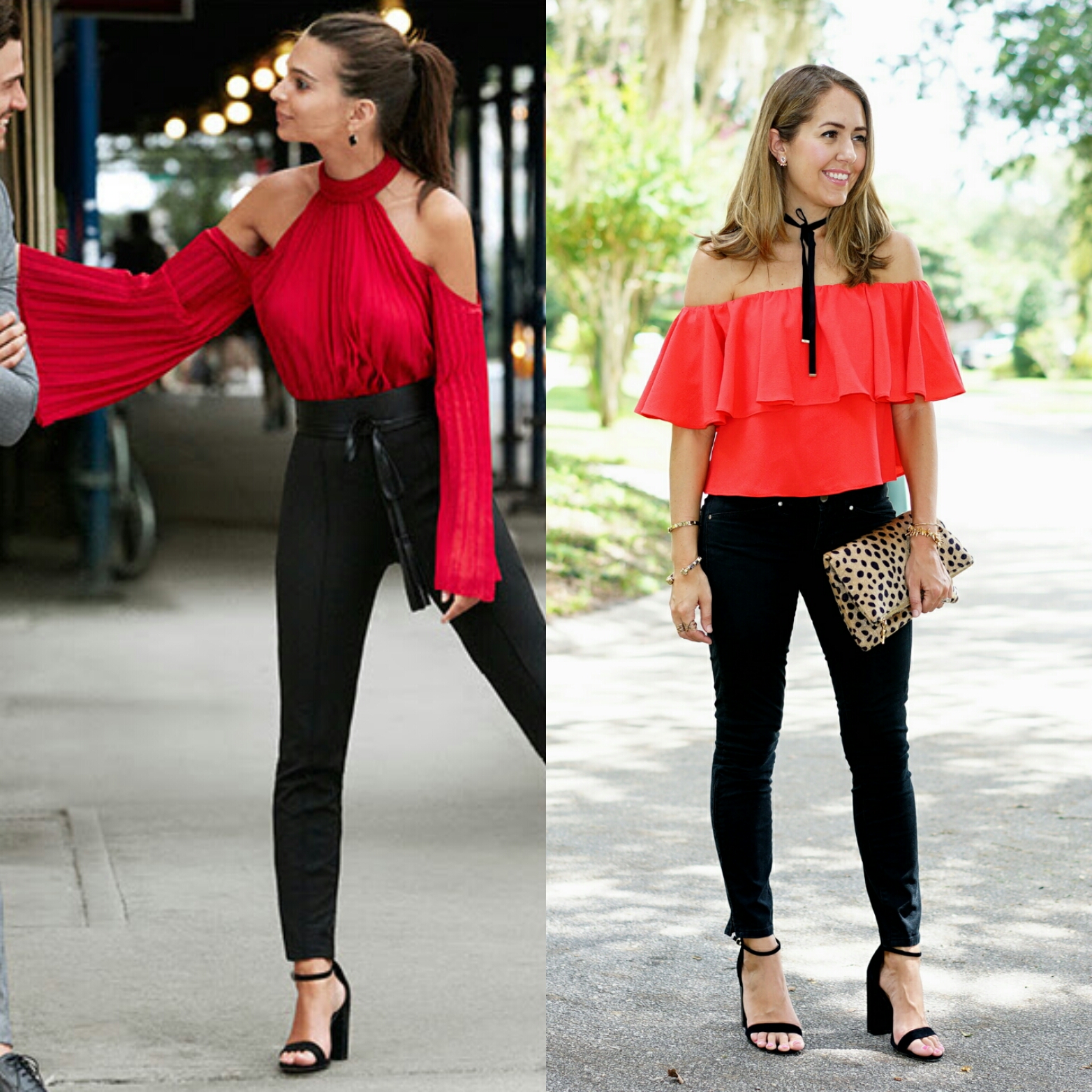 red and black outfit for ladies
