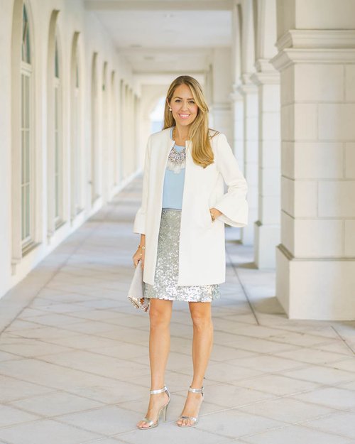 Today's Everyday Fashion: What To Wear To A Holiday Office Party — J's  Everyday Fashion - sparkly skirt outfit