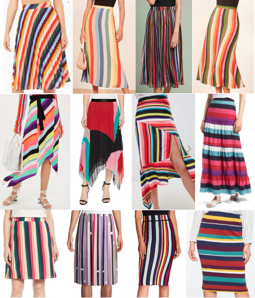 Today's Everyday Fashion: Rainbow Stripe Skirt — J's Everyday Fashion