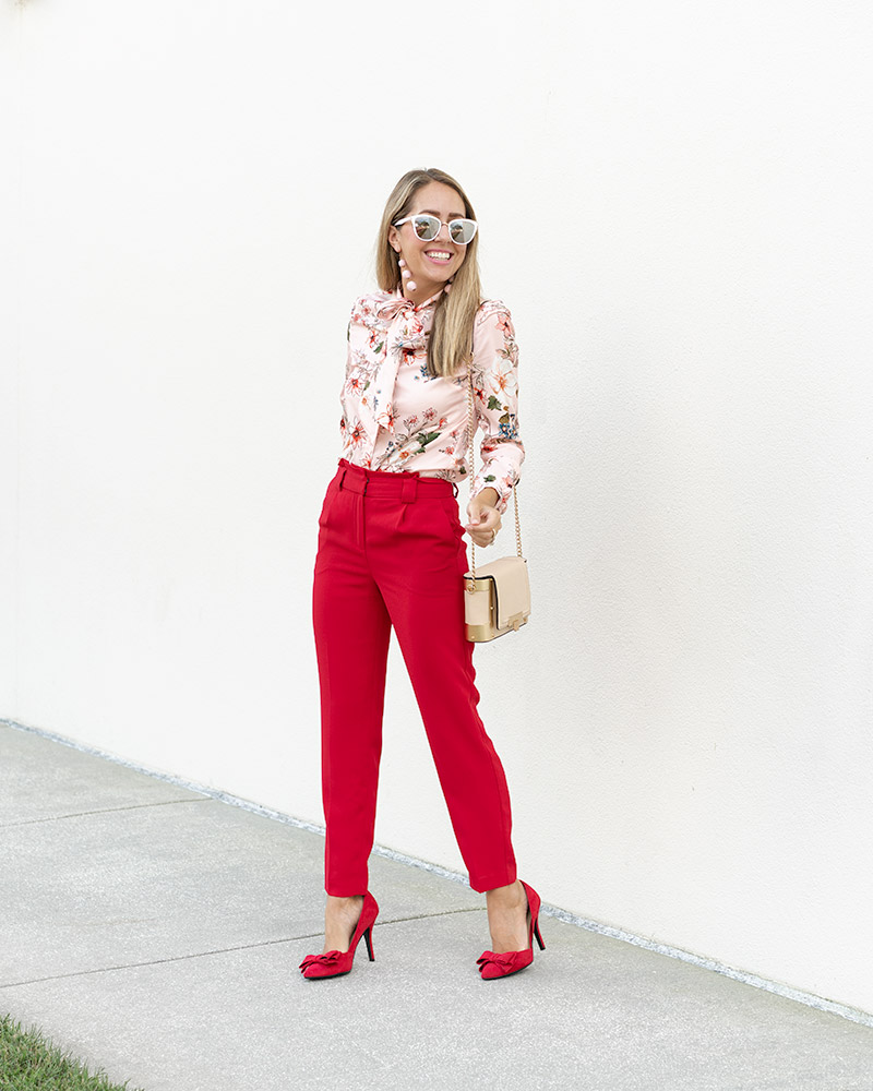 What to Wear with Red Pants  3 Outfit Ideas - Doused in Pink
