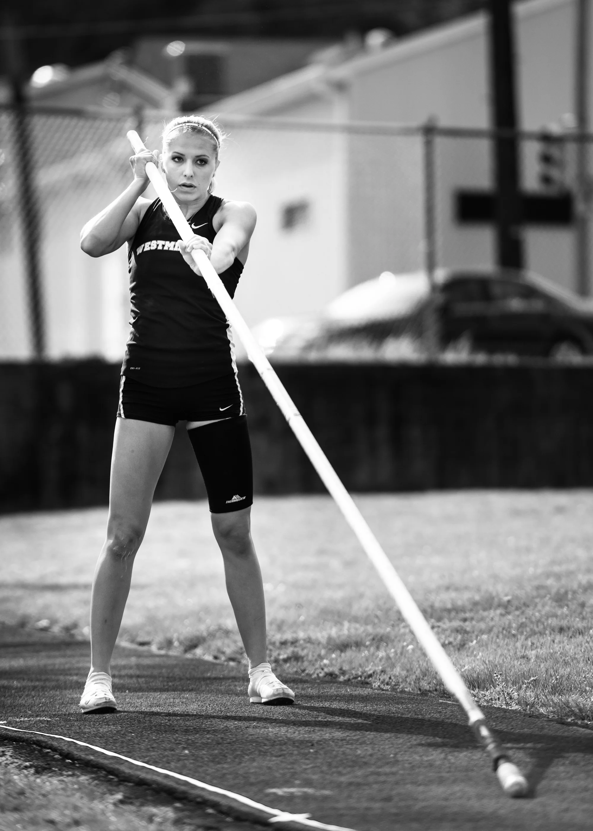  pole vaulter ready position track and field meet college&nbsp; 