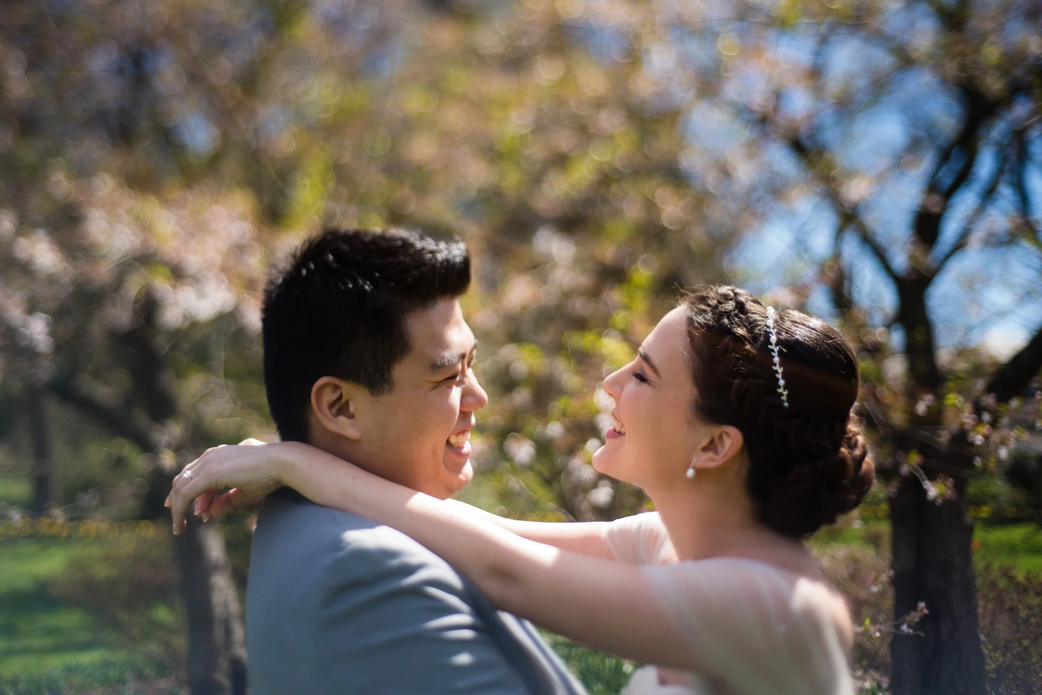 Gride and Groom Sherwood Garden Baltimore Wedding portrait 