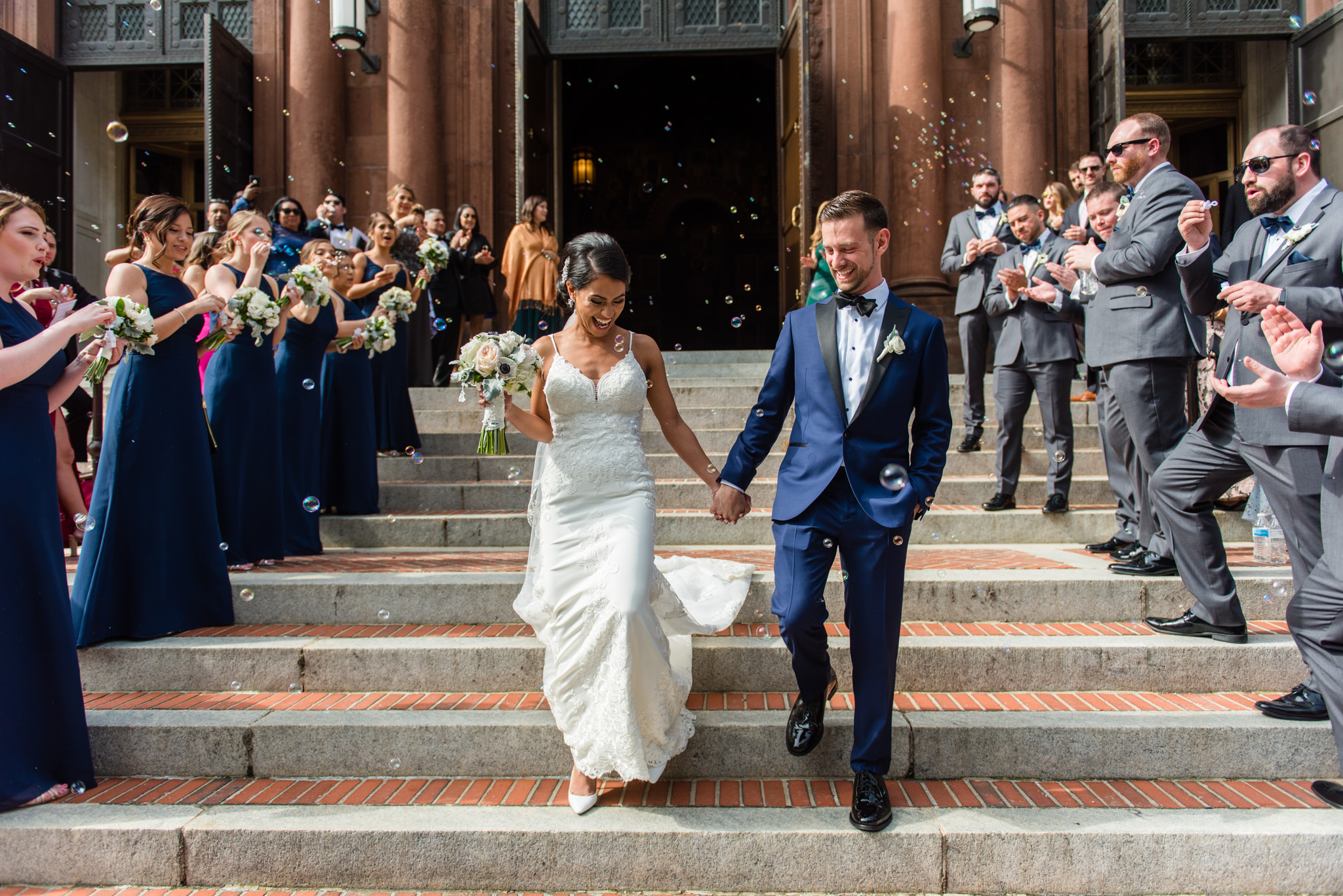 DC catholic wedding ceremony exit