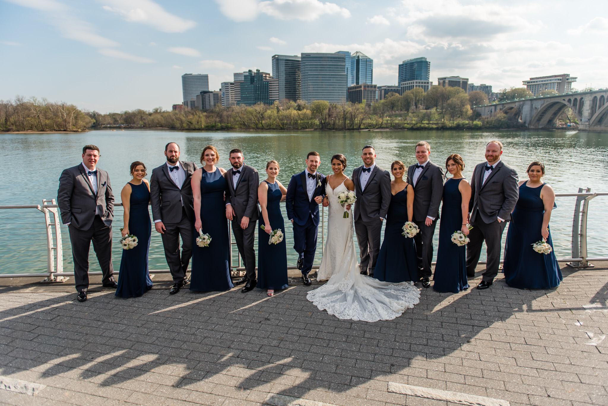 Bridal party at Georgetown waterfront