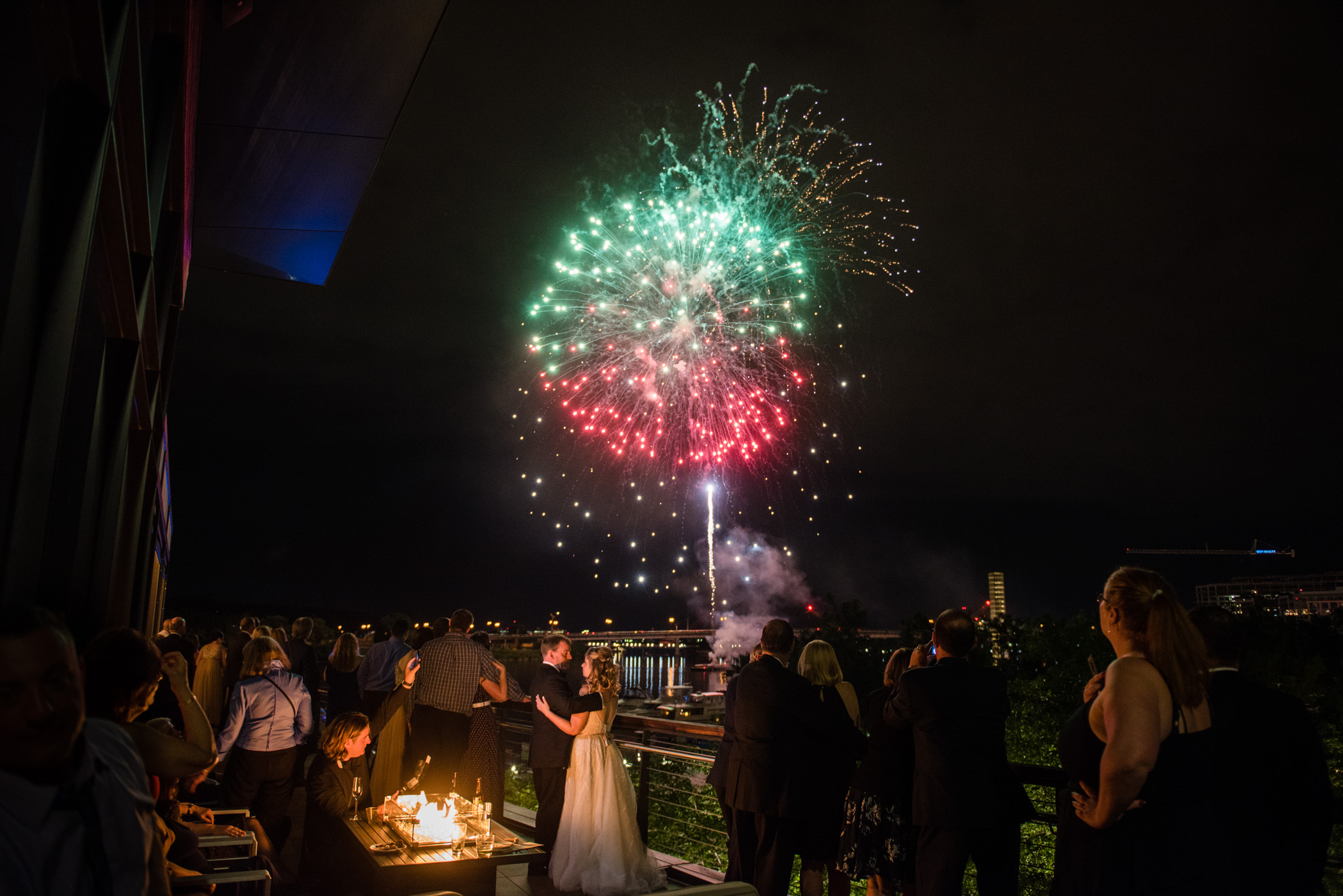 DC fireworks wedding photo