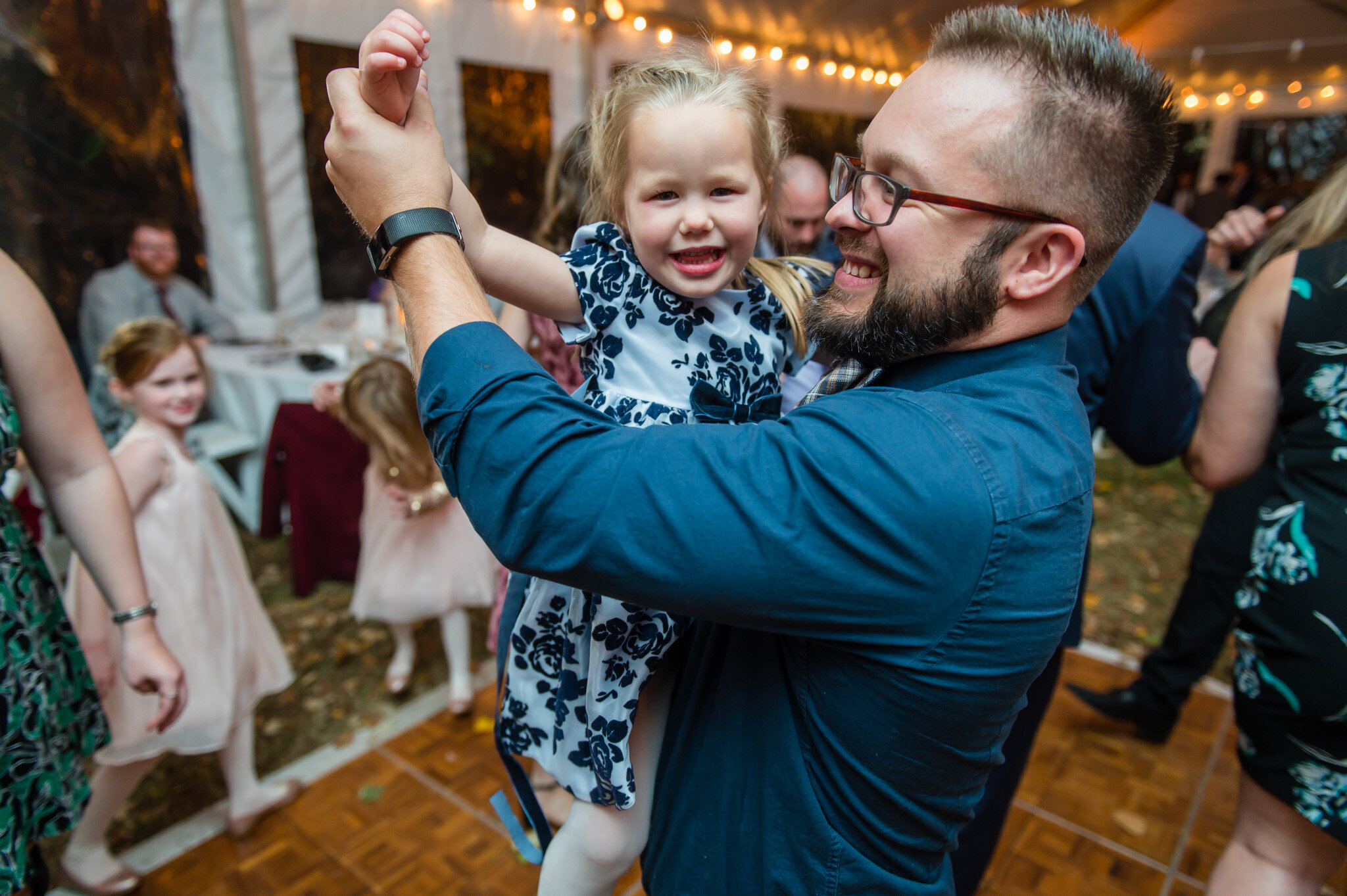Father daughter dancing at reception