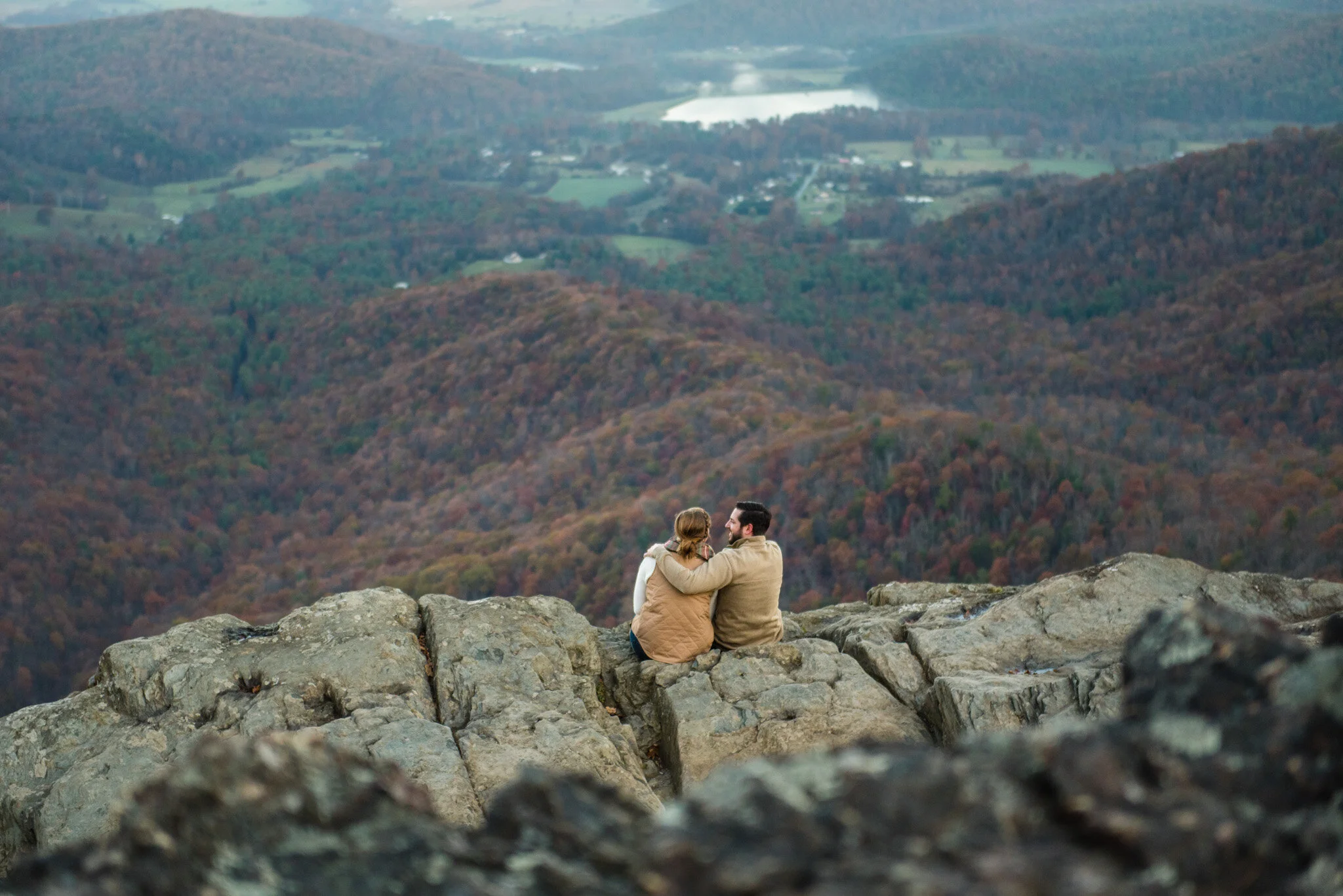  A mountaintop engagement session in the Shenandoah National Park. 