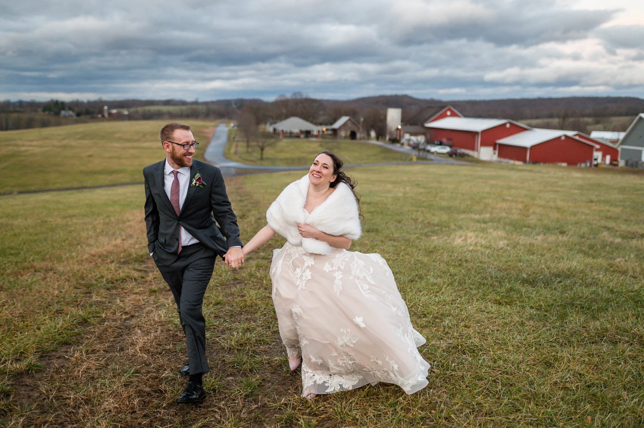  A winter wedding at Linganore Winery in Maryland 