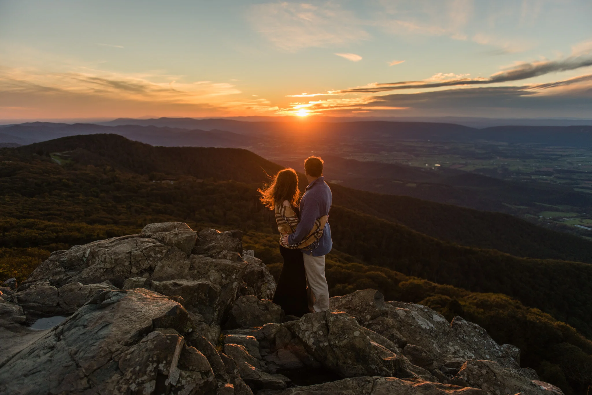  An adventure engagement session in the Shenandoah National Park. 