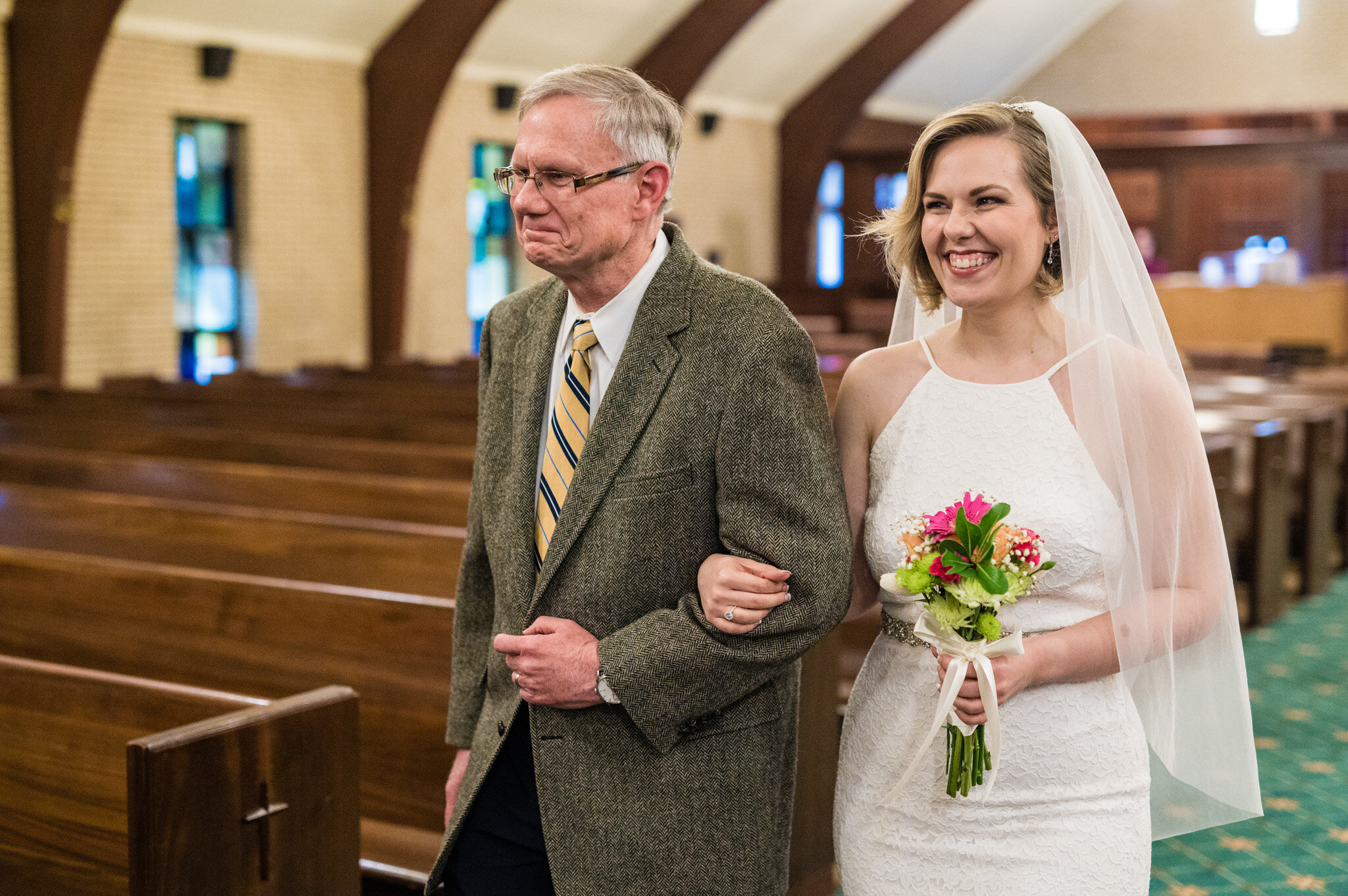 Dad walks his daughter down the aisle