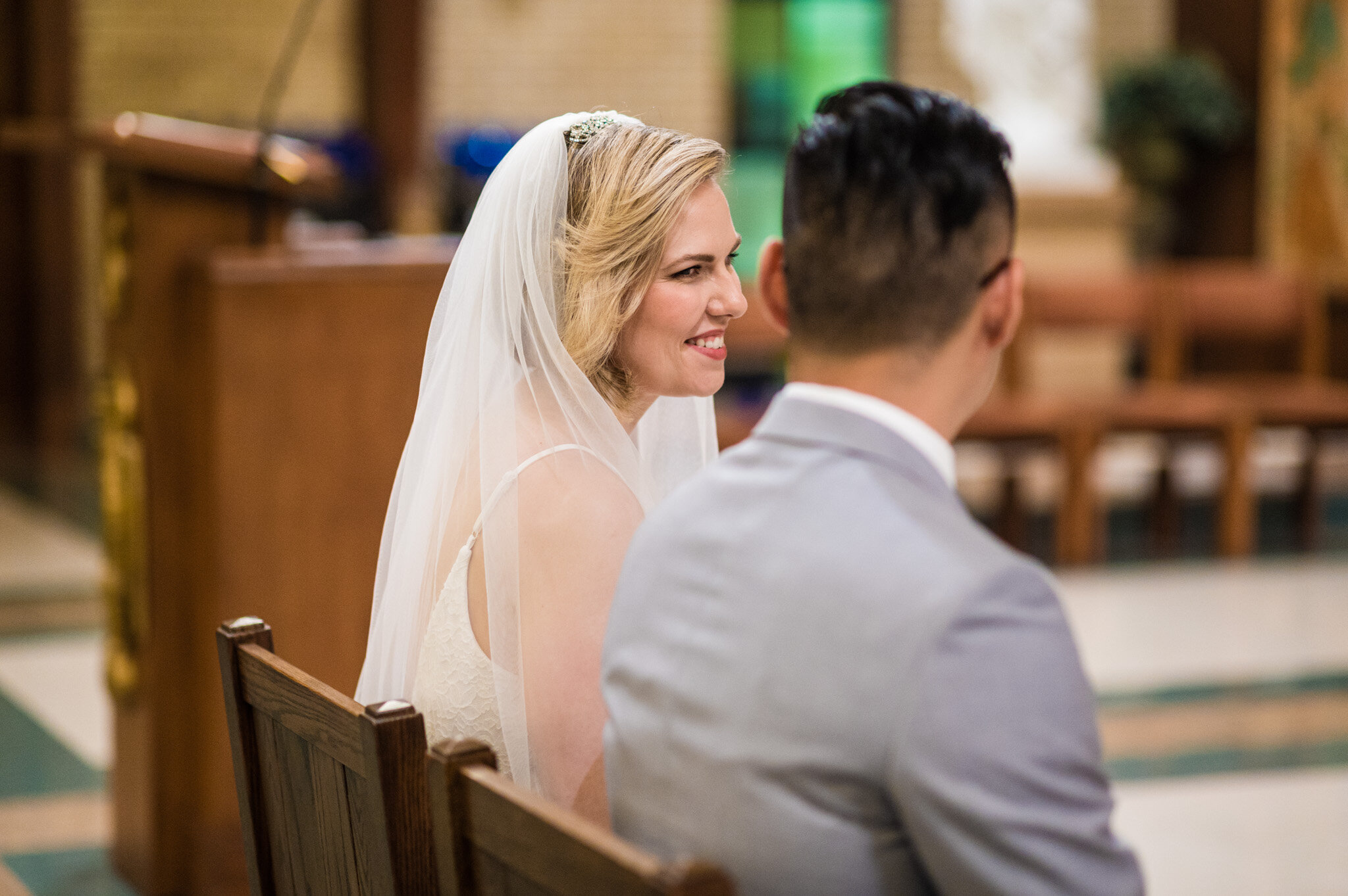 Bride's reaction to her groom