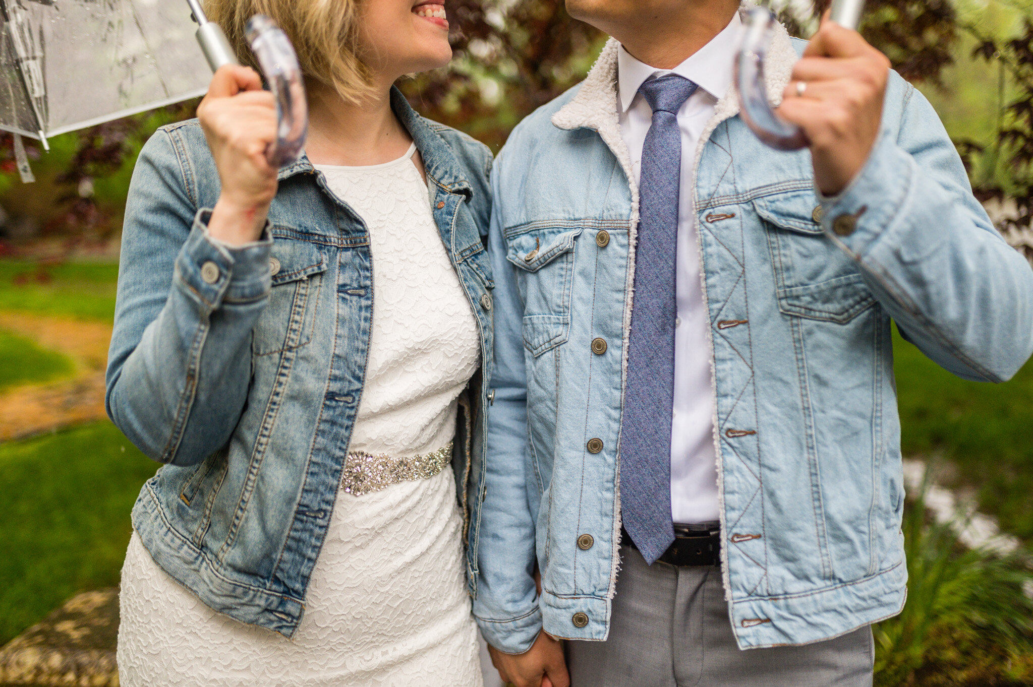 Wedding formals and denim jackets