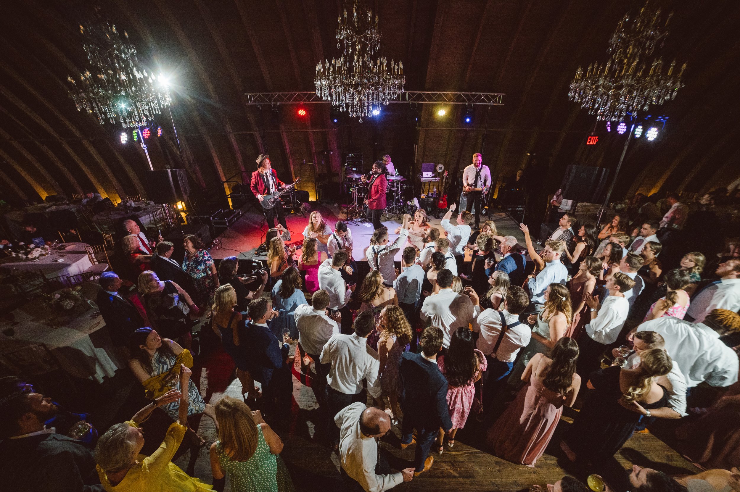 Concert wedding reception at Sweeney Barn