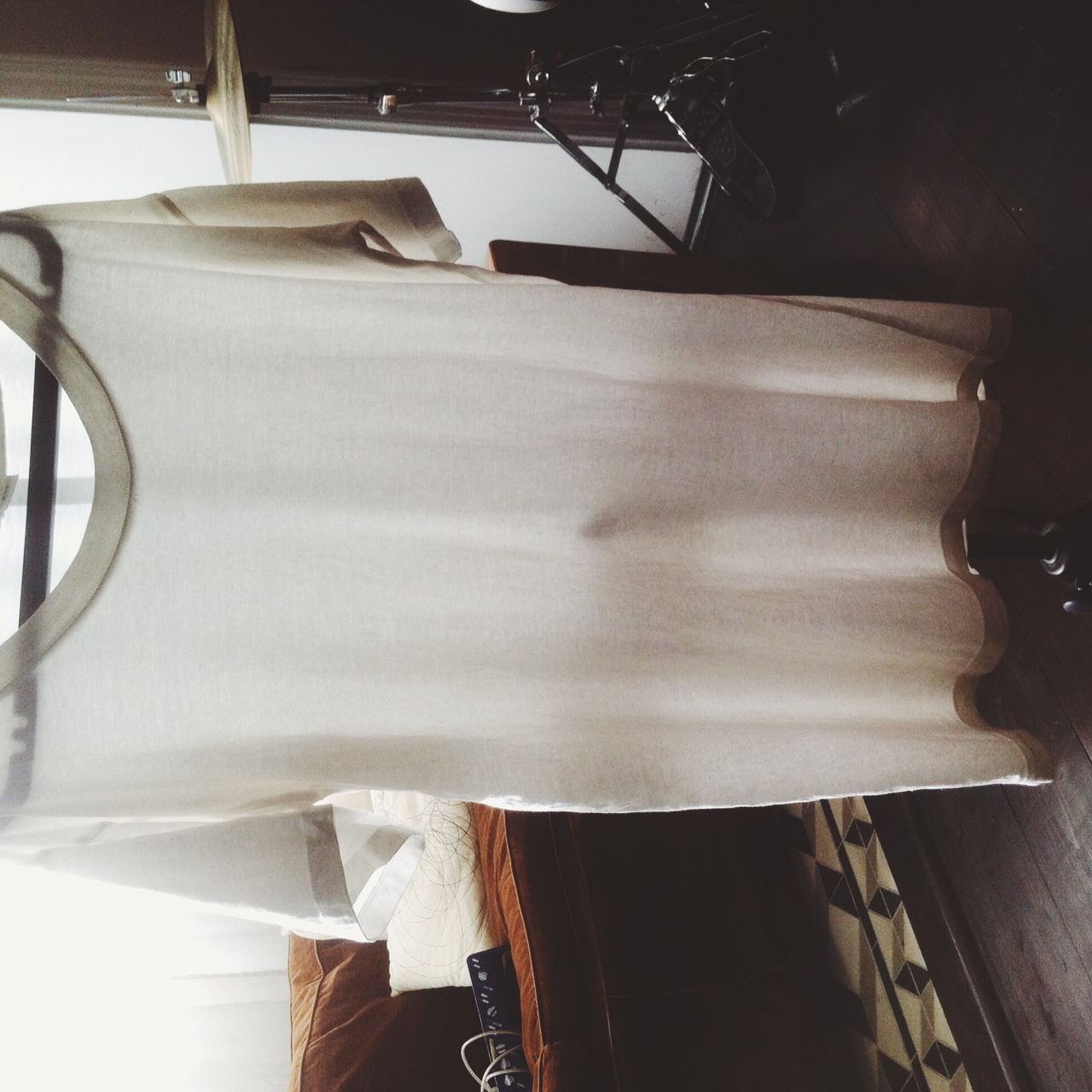 After. You can also see that the baking soda softened the fabric significantly.