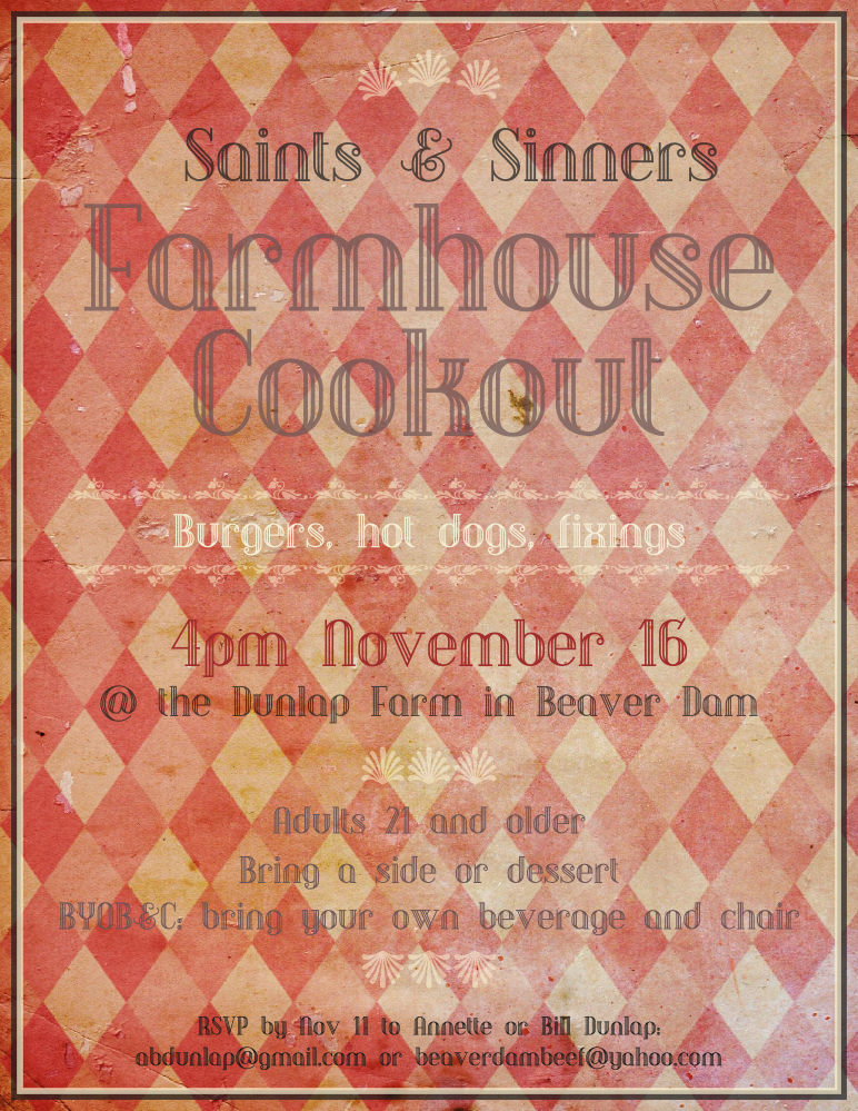 Saints & Sinners Farmhouse Cookout