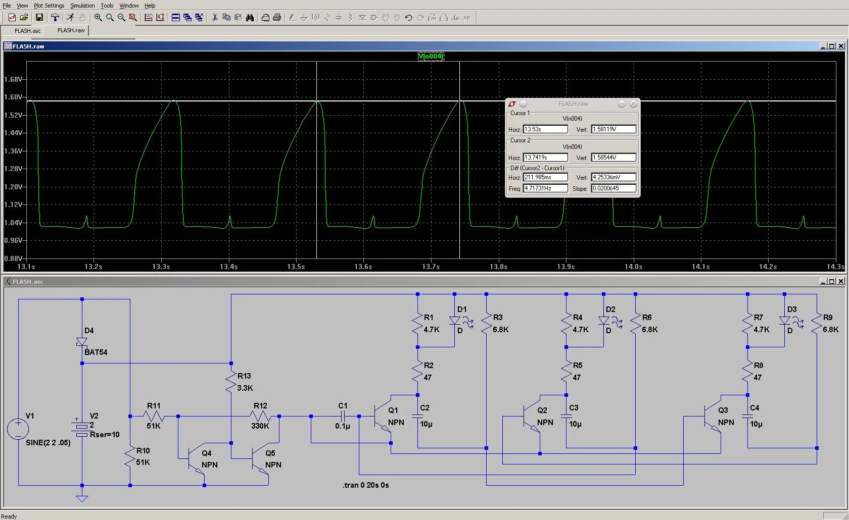 Simulation of LED Cathode Voltage