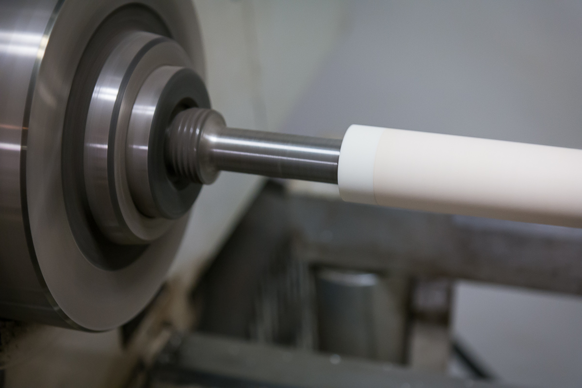 Turning beautiful shafts.
