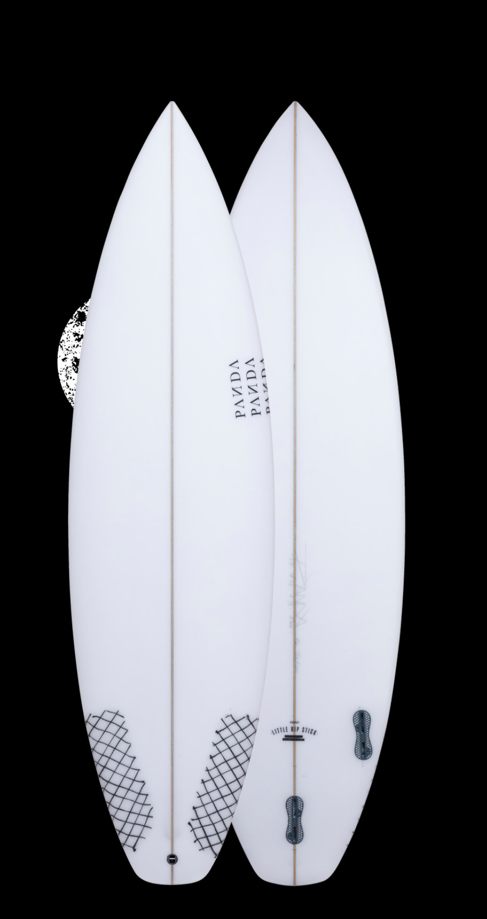 LITTLE RIP STICK This is our best selling shortboard. For what was our step down shortboard a few years ago, this has now become our all rounder. Suited perfectly for beach breaks from 2-5ft, it is a perfect step down from the Pandamonium model, with a little added nose and tail width. Ride 1 inch shorter than you are tall, 1/4 wider and 1/16 thicker than your standard shortboard. If you enjoy this board, then also give The Norts model (for hollower waves) or the Pandamoni - um (for slightly bigger, punchier waves) a whirl. 