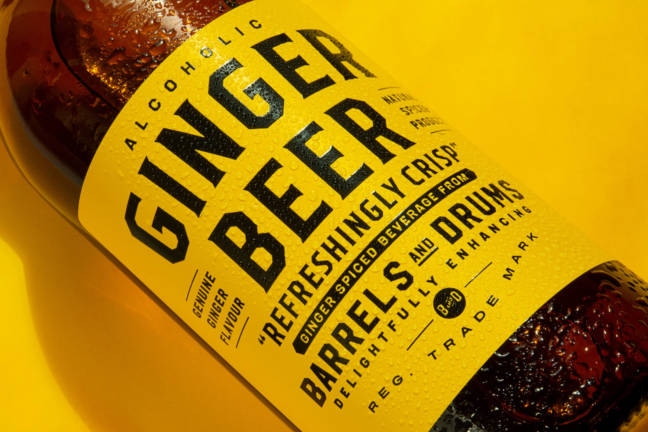  Barrels and Drums Ginger Beer / 2018  Client: Enjoy Wines &amp; Spirits  Agency:  Scandinavian Design Group  