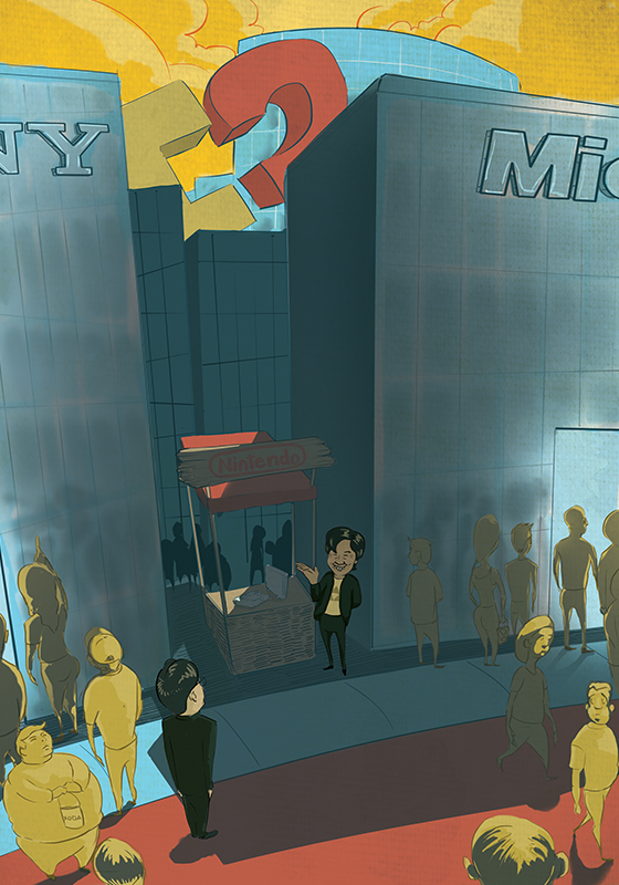 An illustration about Nintendo's place at the Electronic Entertainment Expo 2013.
