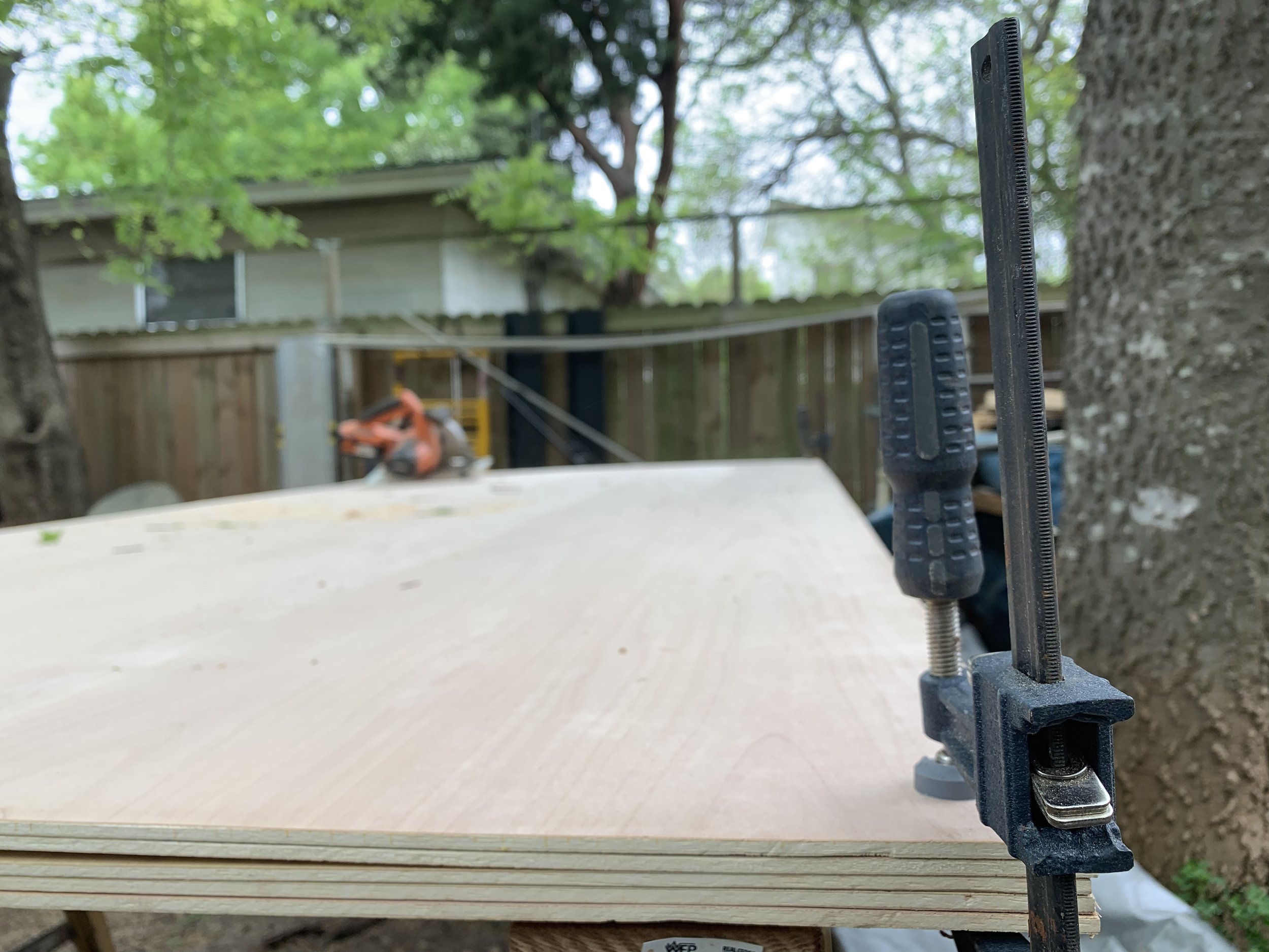  Clamping all of these boards together made it possible to do just one single rough cut. 