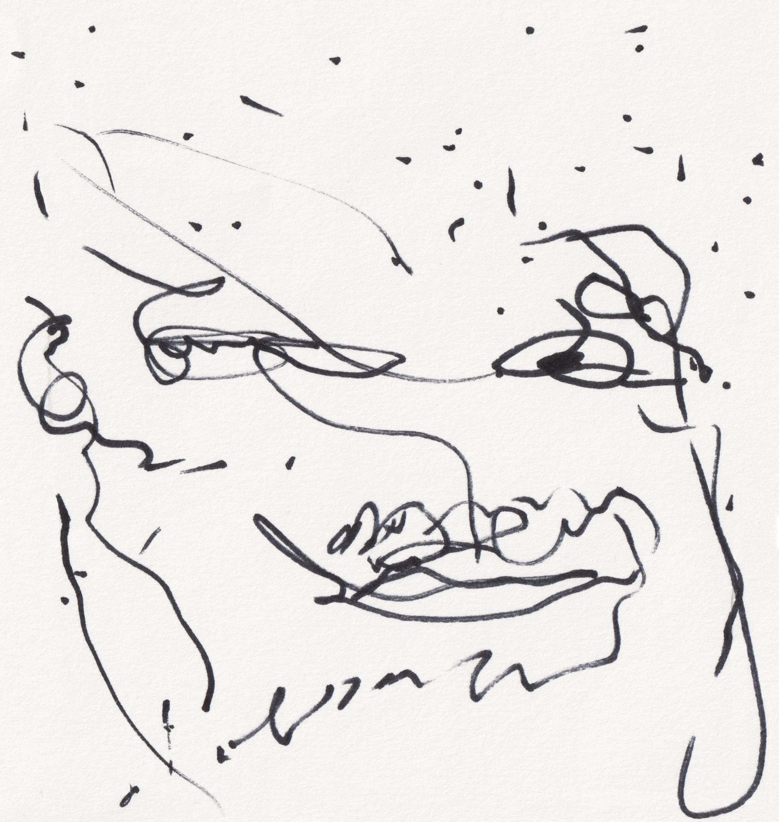 ANAXIMANDER drawing by Jonathan Joubert, permanent marker on paper, 2026.