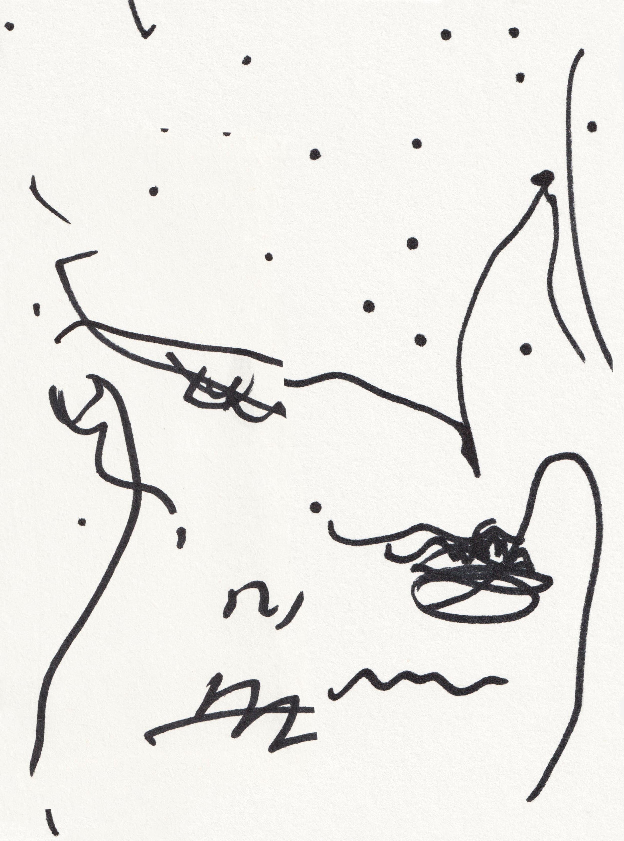 Permanent marker on paper ANAXIMANDER drawing by Jonathan Joubert.