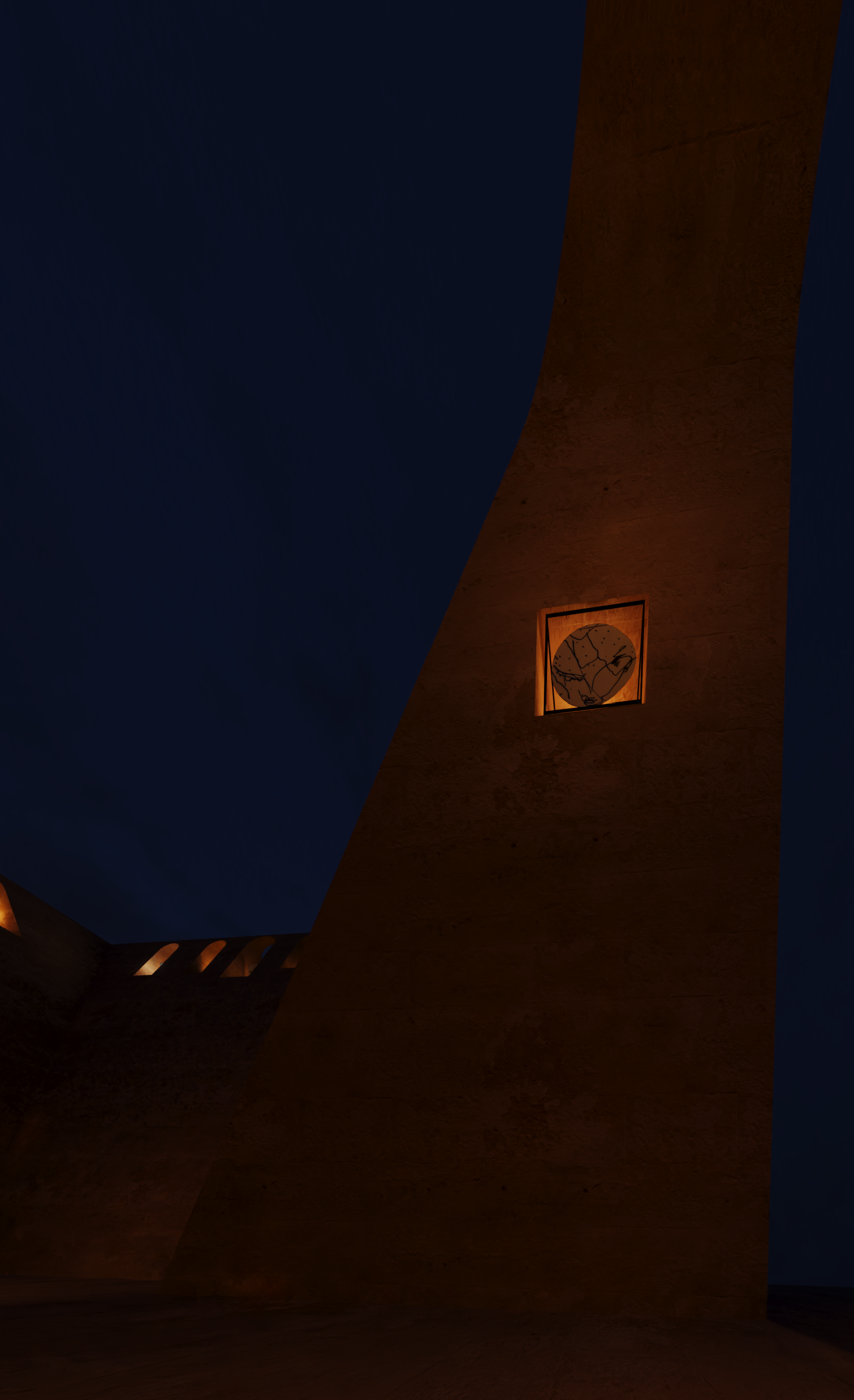 ANAXIMANDER: Rooms - Tower entrance with ANAXIMANDER: Sentinel installation study View IV